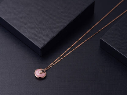 CARTIER AMULETTE ROSE GOLD PINK MOP NECKLACE