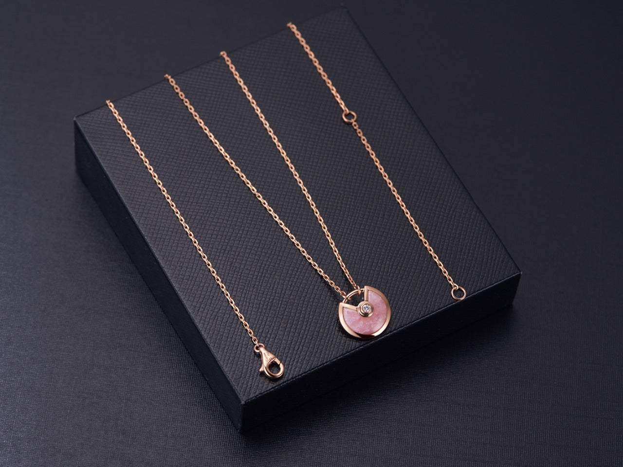 CARTIER AMULETTE ROSE GOLD PINK MOP NECKLACE