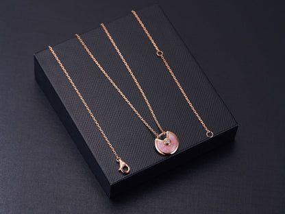 CARTIER AMULETTE ROSE GOLD PINK MOP NECKLACE