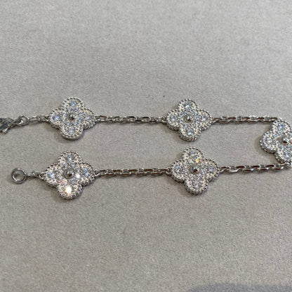 VCA CLOVER 5 MOTIF FULL DIAMOND BRACELET COLLECTION