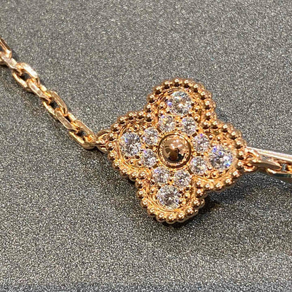 VCA CLOVER 5 MOTIF FULL DIAMOND BRACELET COLLECTION