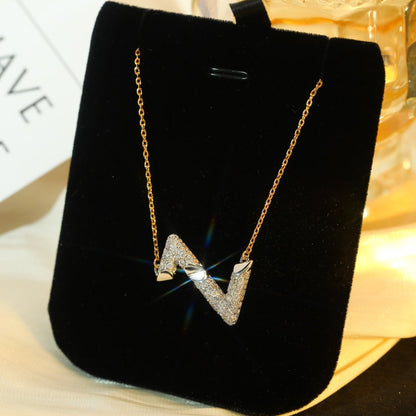 LOUIS VUITTON VOLT SILVER DIAMOND PEDANT NECKLACE
