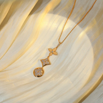 LOUIS VUITTON STAR AND SUN DIAMOND PINK GOLD NECKLACE