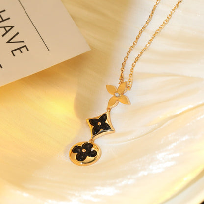 LOUIS VUITTON STAR AND SUN ONYX PINK GOLD NECKLACE