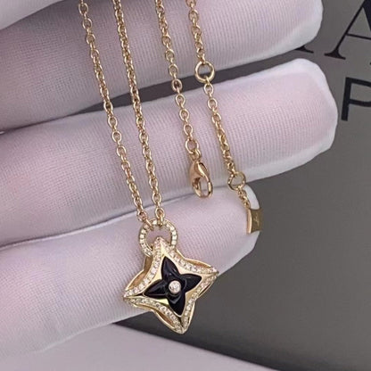 LOUIS VUITTON STAR PEDANT PINK GOLD DIAMOND NECKLACE