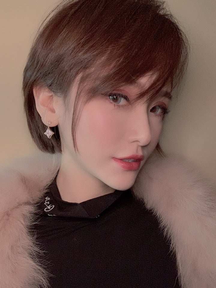 LOUIS VUITTON DOUBLE STAR PINK GOLD MOP DROP EARRINGS