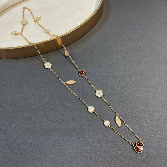 VCA LUCKY SPRING 15 MOTIFS GOLD NECKLACE