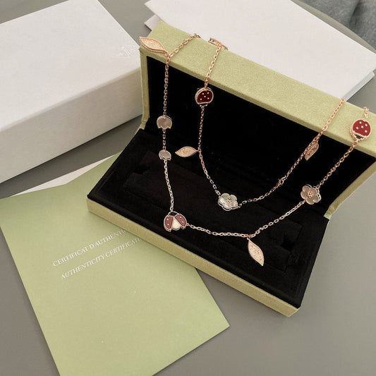 VCA LUCKY SPRING 15 MOTIFS ROSE GOLD NECKLACE