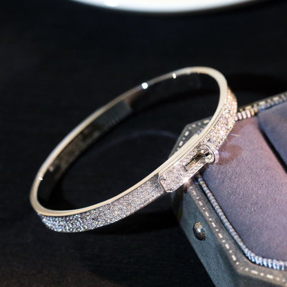 HERMES KELLY BRACELET DIAMOND PAVED