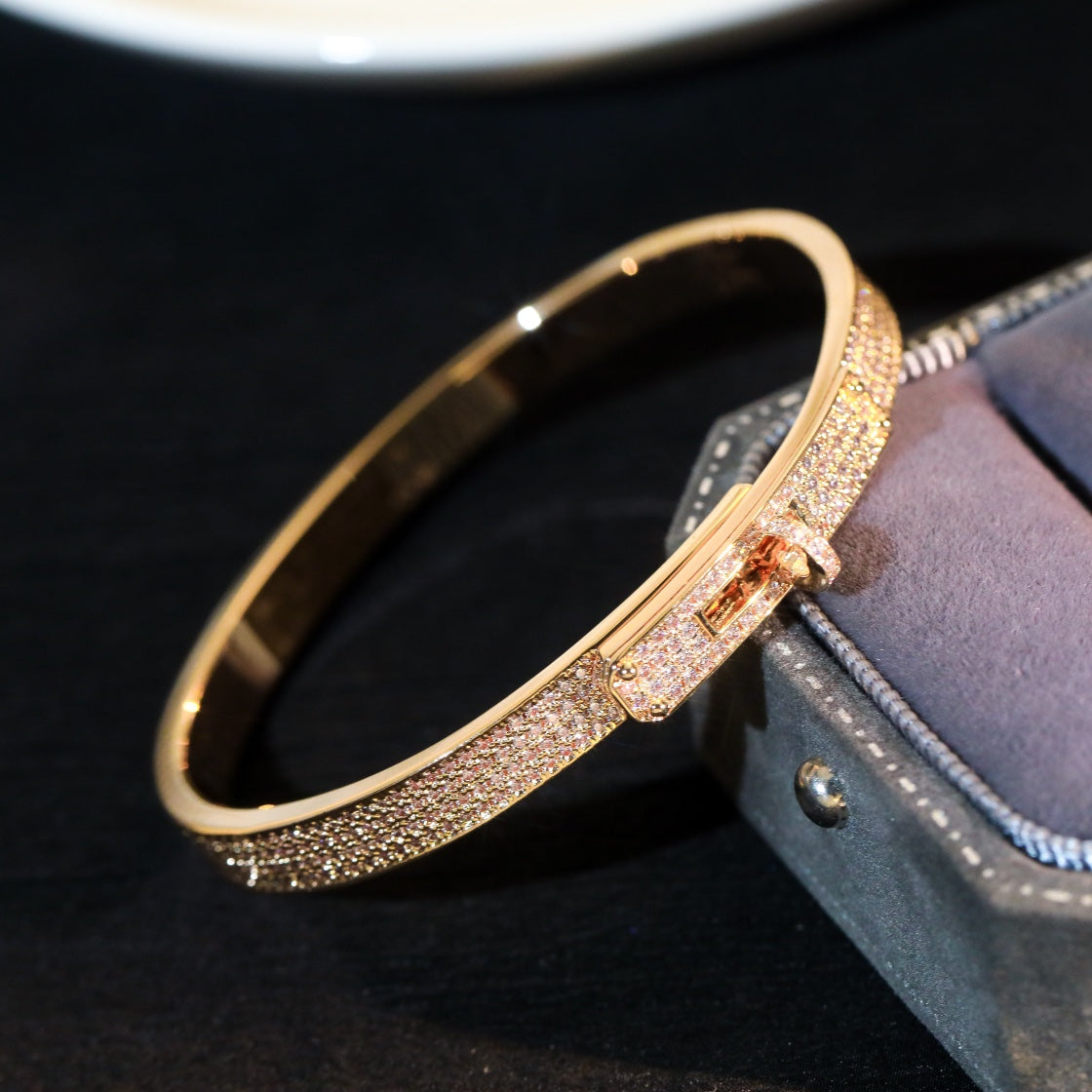 HERMES KELLY BRACELET DIAMOND PAVED