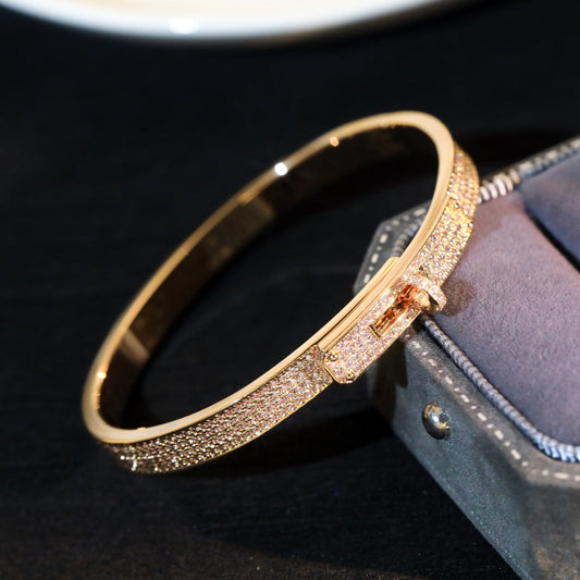HERMES KELLY BRACELET DIAMOND PAVED