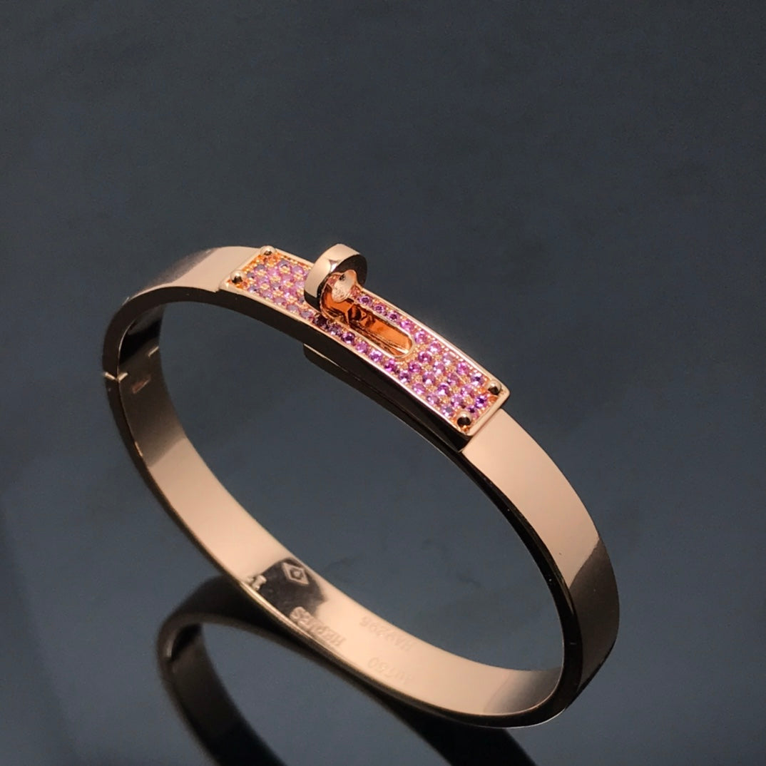 HERMES KELLY BRACELET PINK DIAMOND