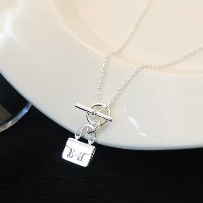 HERMES POP H PEDANT SILVER NECKLACE