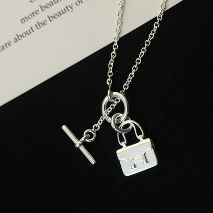 HERMES POP H PEDANT SILVER NECKLACE