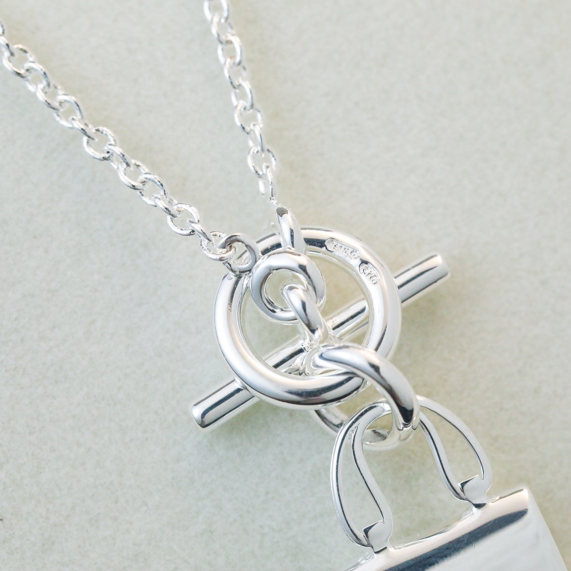 HERMES POP H PEDANT SILVER NECKLACE