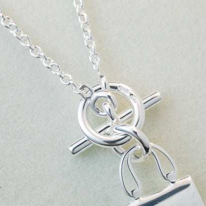 HERMES POP H PEDANT SILVER NECKLACE
