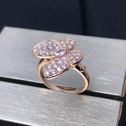 VCA BUTTERFLY PINK GOLD DIAMOND RING