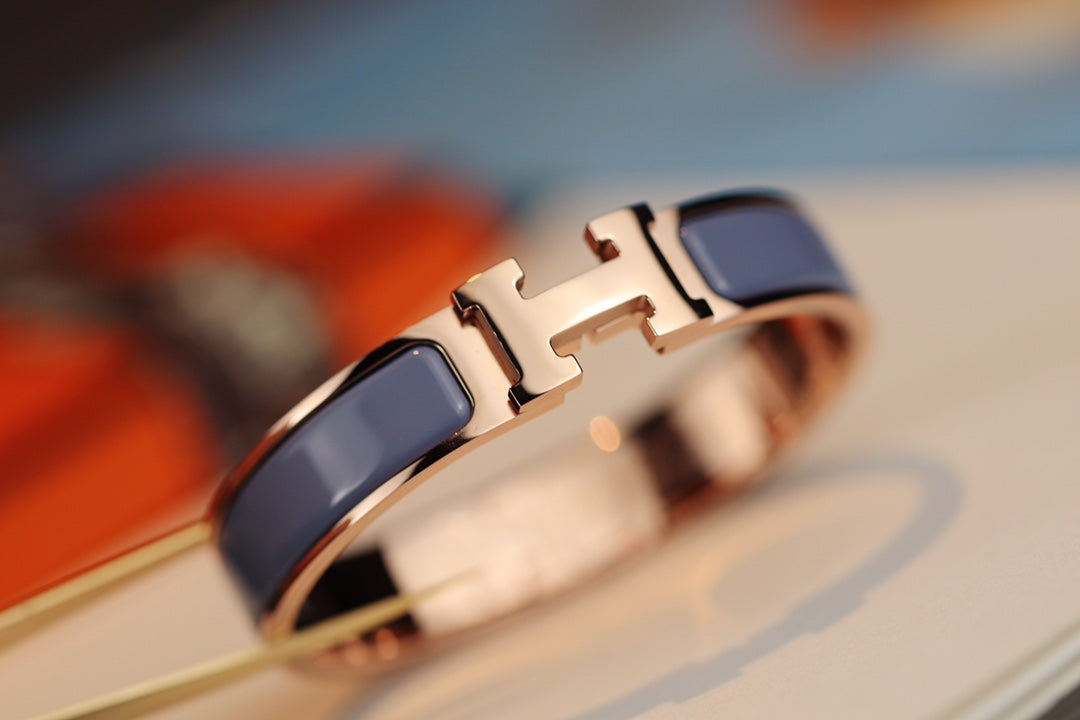 HERMES H BRACELET 12MM BLUE GRAY