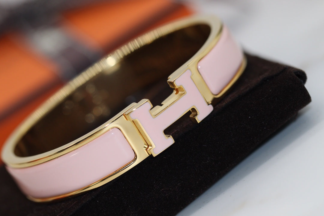 HERMES H BRACELET 12MM PINK