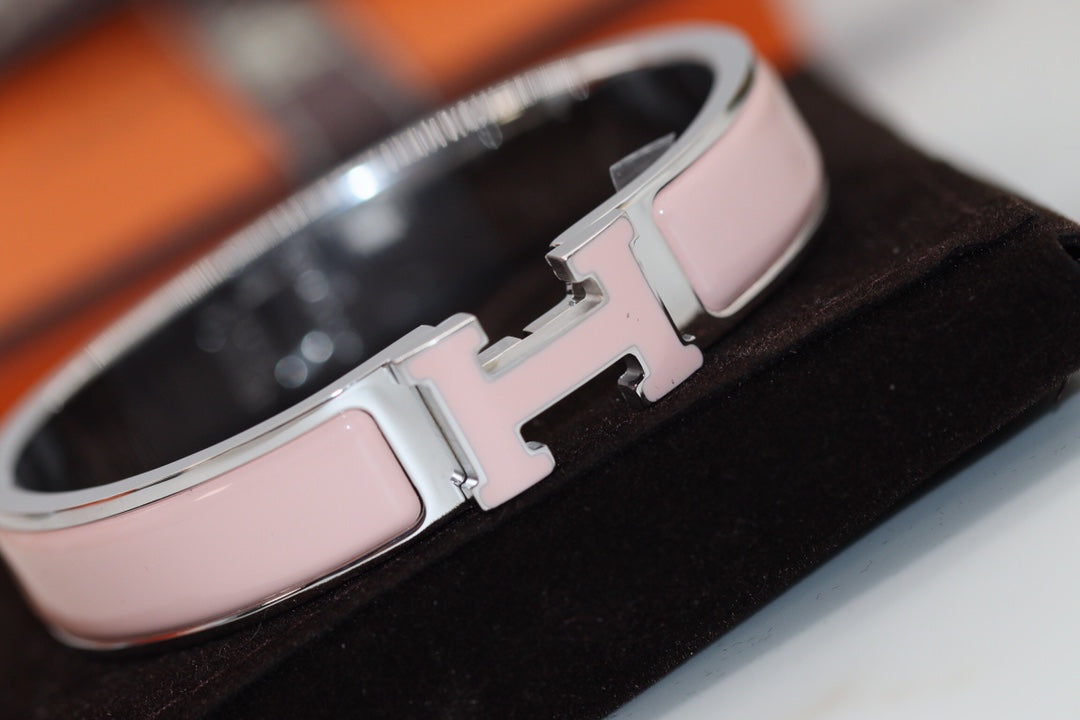 HERMES H BRACELET 12MM PINK