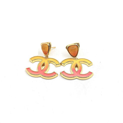 18K Classic Peach  Chanel Dangle Earrings