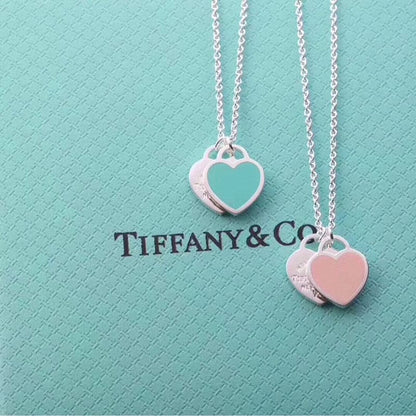 Pink Double Heart Necklaces