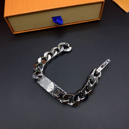 18K Louis Vuitton Monogram Logo Chain Bracelet