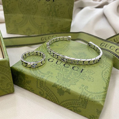 Double Gucci Interlocking Gucci Cuff Bracelet