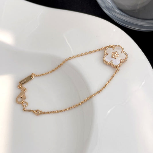VCA LUCKY SPRING ROSE GOLD MOP BRACELET