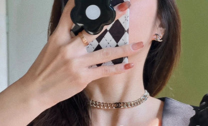 18K Black  Chanel Chain Necklace