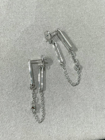 HERMES CHAINE CHAOS DIAMOND DROP EARRINGS