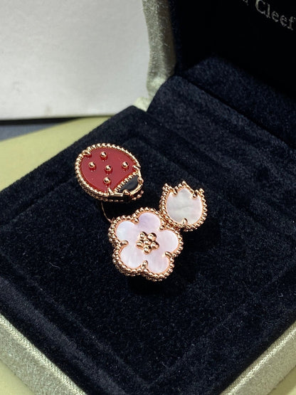 VCA LUCKY 3 MOTIF ROSE GOLD RING