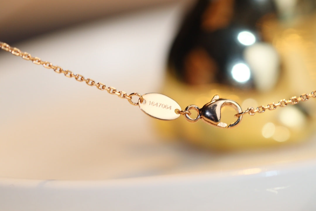 CHAUMET JEUX MALACHITE 1 DIAMOND PINK GOLD NECKLACE