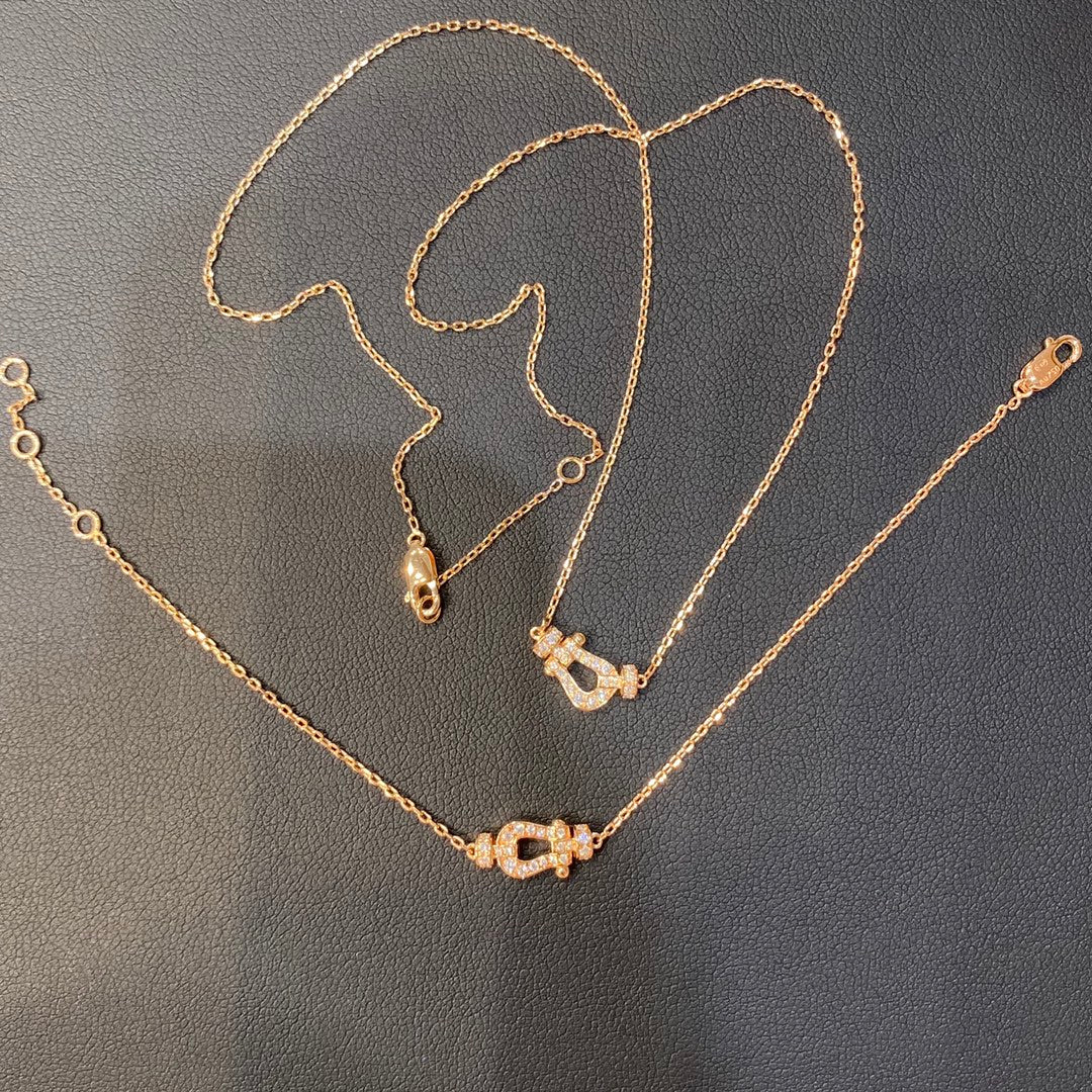 FRED FORCE 10 DIAMOND PINK GOLD NECKLACE MINI MODEL