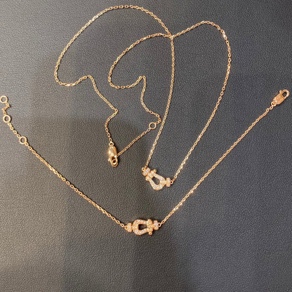 FRED FORCE 10 DIAMOND PINK GOLD NECKLACE MINI MODEL