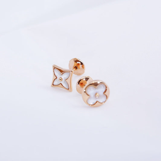 LOUIS VUITTON STAR AND SUN PINK GOLD MOP STUD EARRINGS