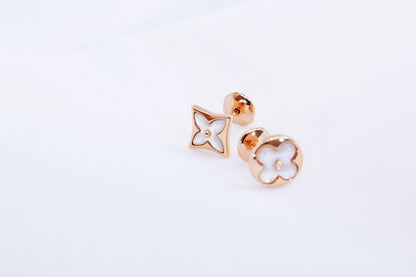 LOUIS VUITTON STAR AND SUN PINK GOLD MOP STUD EARRINGS
