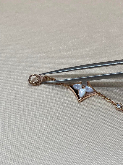 LOUIS VUITTON STAR 4 MOTIF MOP DIAMOND PINK GOLD BRACELET