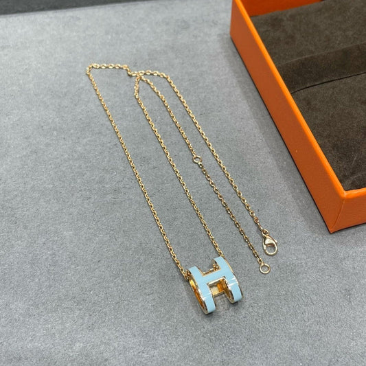 HERMES POP H SKY BLUE NECKLACE