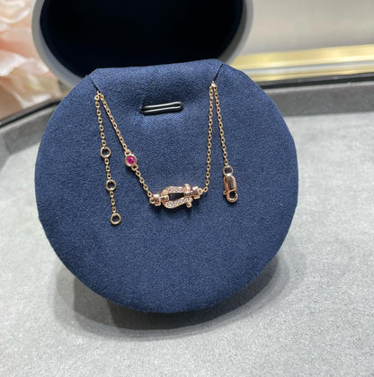 FRED FORCE 10 DIAMOND CHAIN LINK PINK GOLD BRACELET