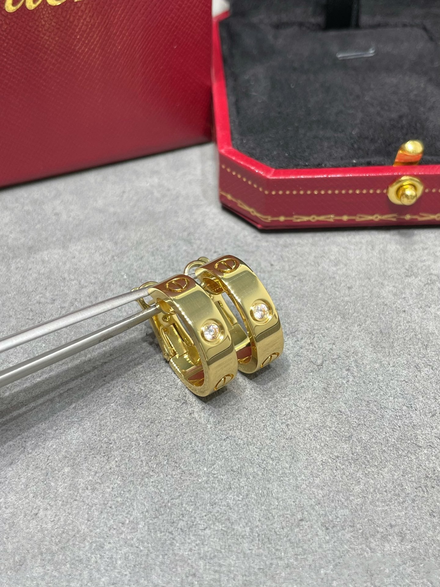 CARTIER LOVE 5.5MM 1 DIAMOND EARRINGS