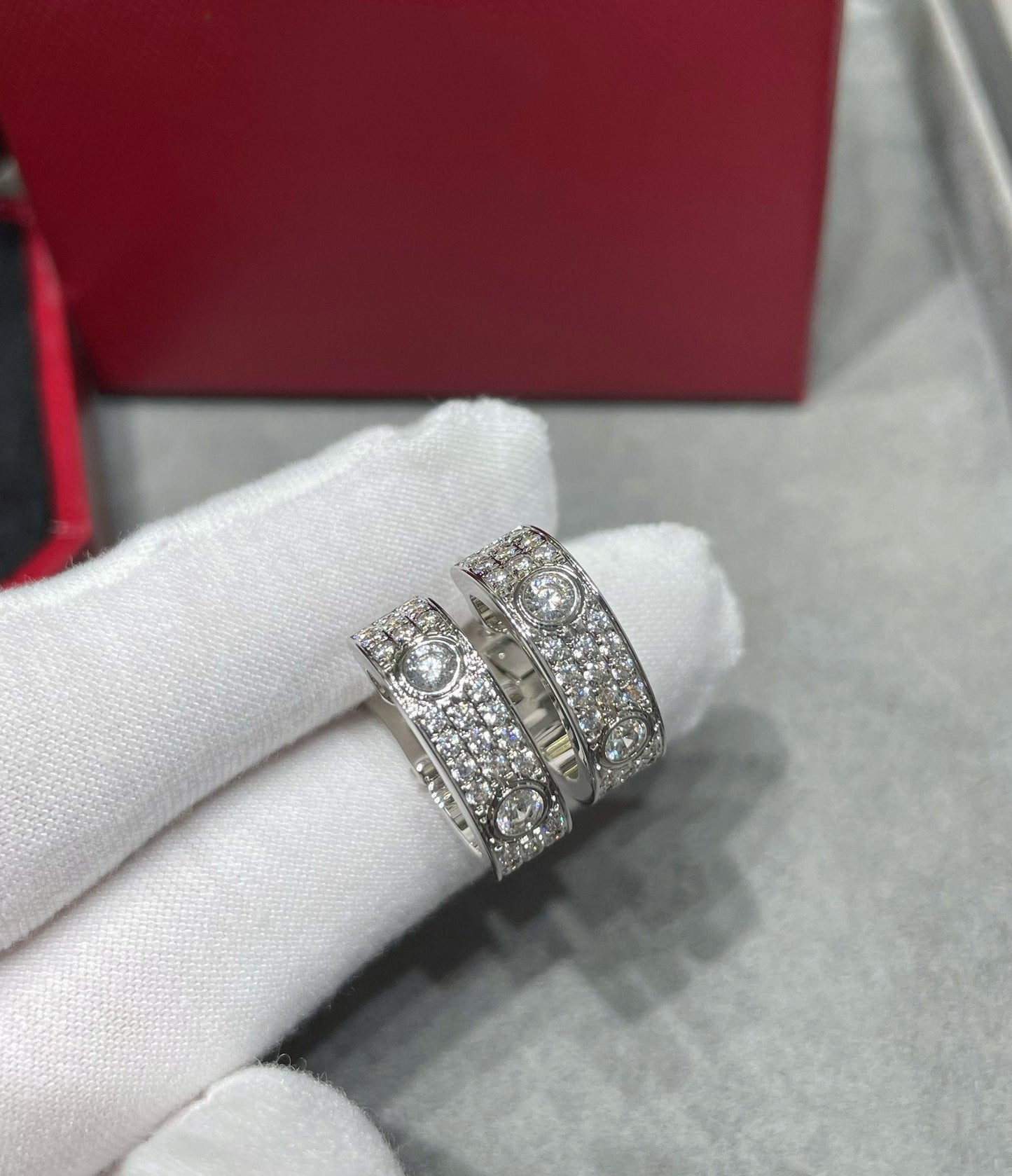 CARTIER LOVE 5.5MM DIAMOND PAVED EARRINGS