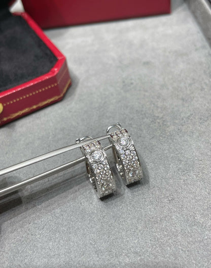 CARTIER LOVE 5.5MM DIAMOND PAVED EARRINGS