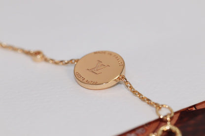 LOUIS VUITTON STAR AND SUN 4 MOTIF PINK GOLD MALACHITE BRACELET