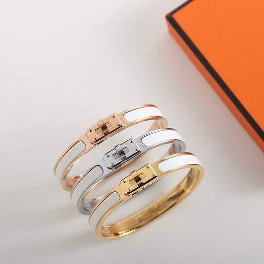 HERMES HM KELLY WHITE BRACELET
