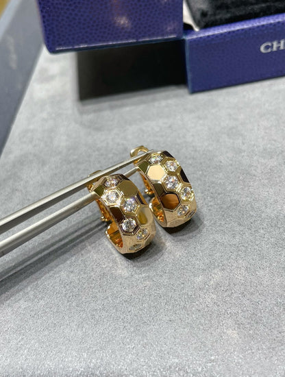 CHAUMET BEE LOVE DIAMOND HOOP EARRINGS