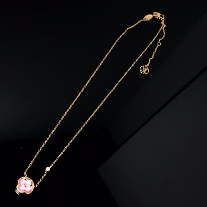 LOUIS VUITTON COLOR BLOSSOM PINK MOP SUN GOLD NECKLACE