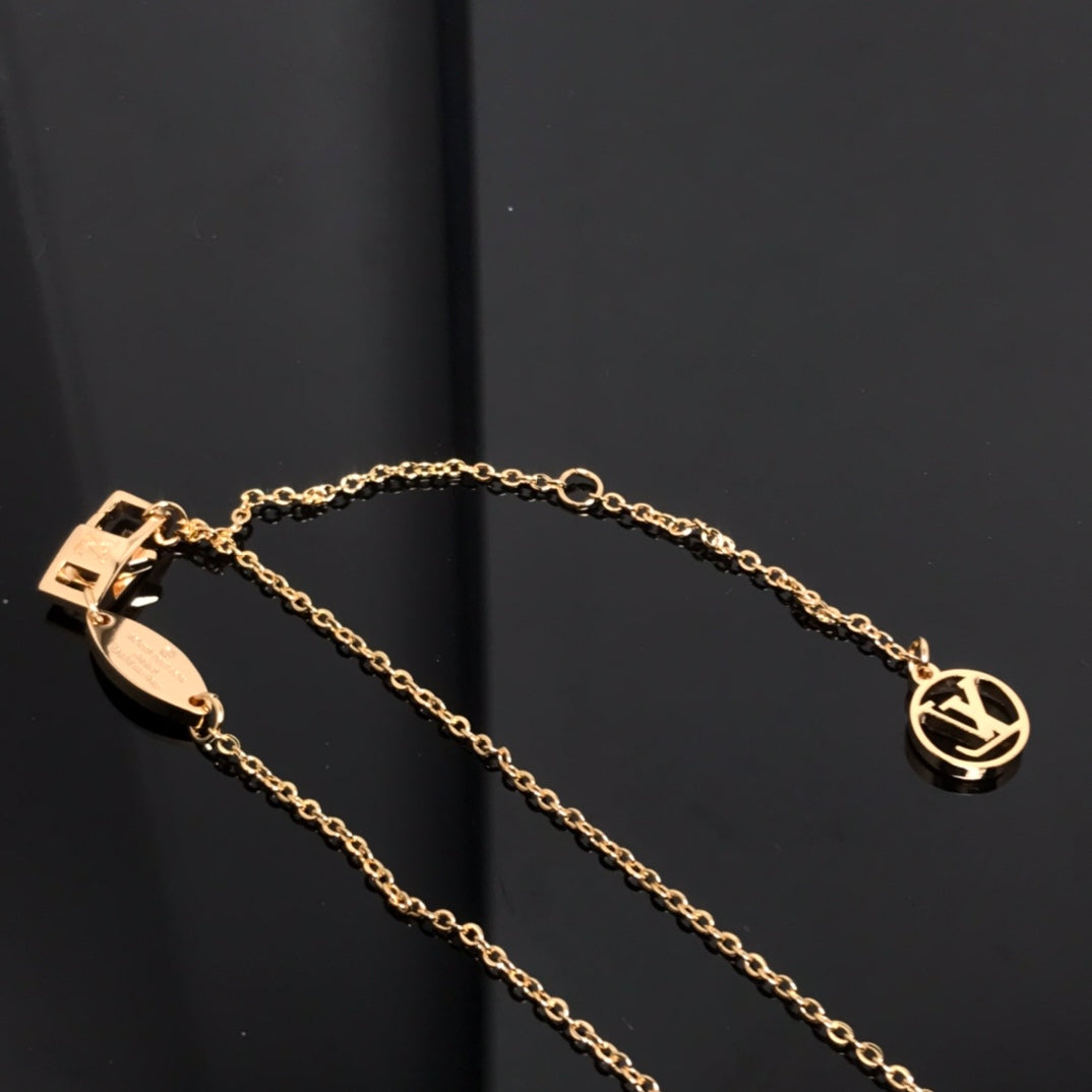 LOUIS VUITTON COLOR BLOSSOM PINK MOP SUN GOLD NECKLACE