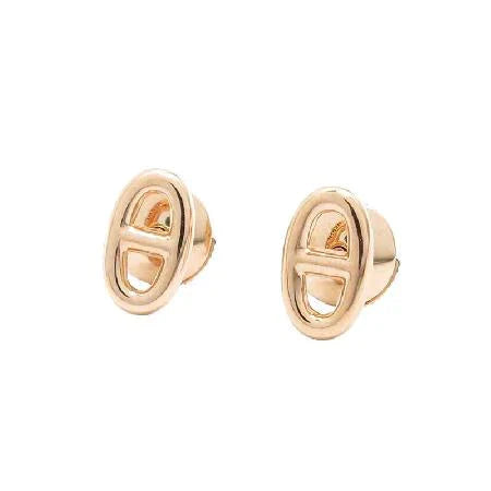 HERMES CHAINE SMALL EARRINGS GOLD AND SILVER