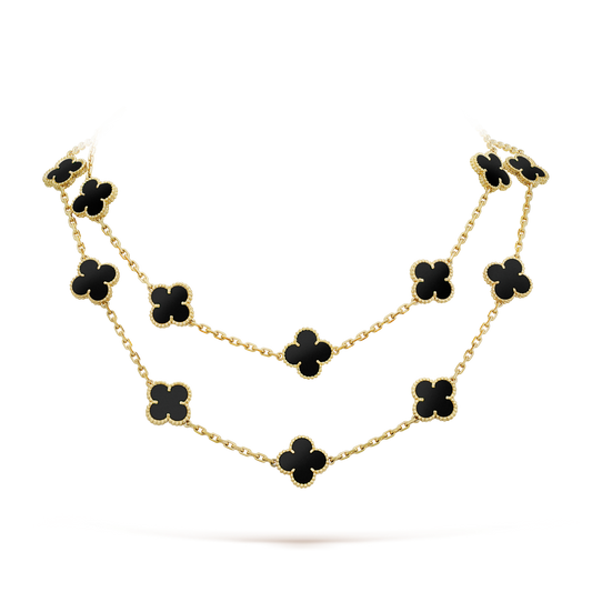 VCA CLOVER 20 MOTIFS ONYX NECKLACE